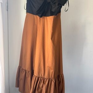 Hutch by Anthropologie Black and Brown Strapless Dress Formal, Party, Fun